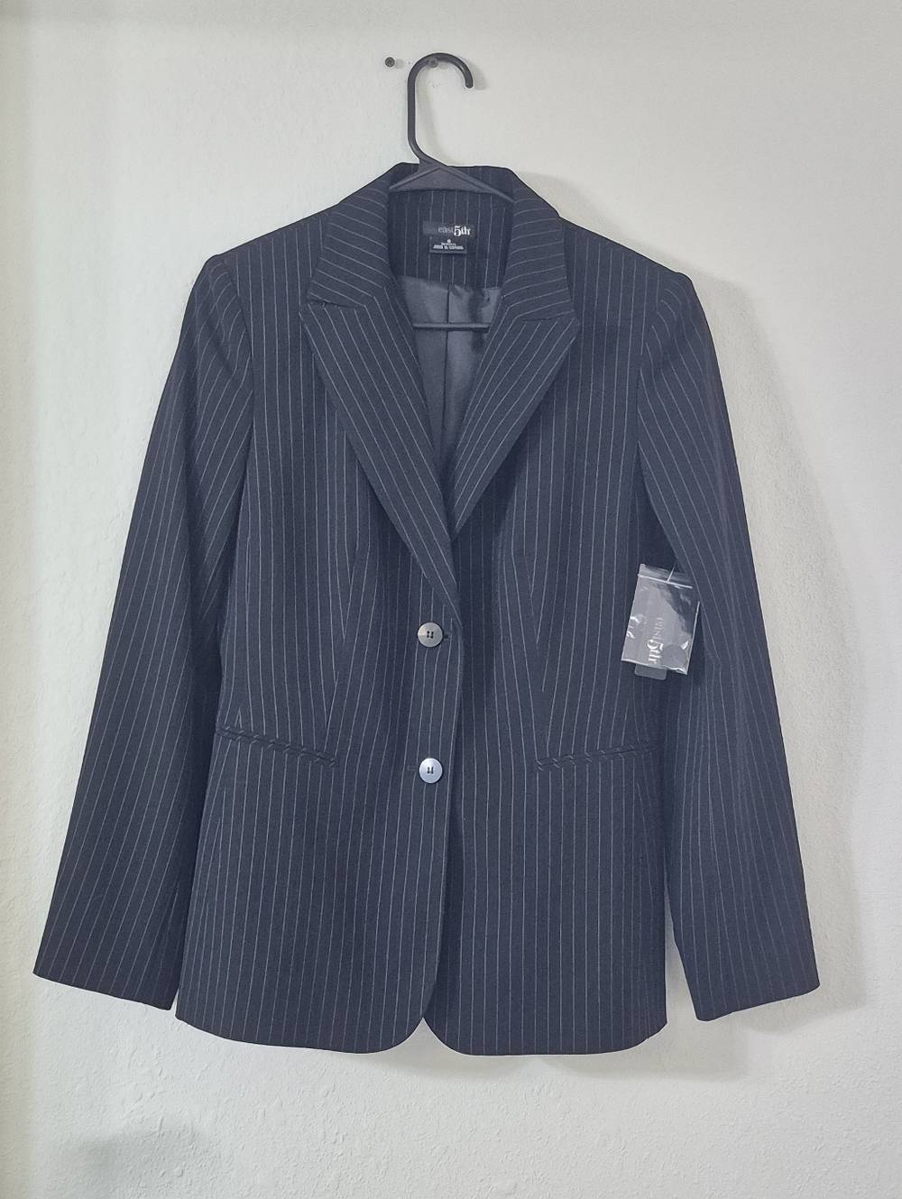 Women's Black Pinstripe Blazer